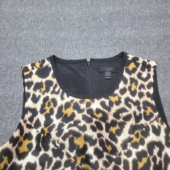 J.Crew Dress Womens 6 Leopard Print Sleeveless A-Line Fit & Flare Lined Back Zip - Picture 5 of 10